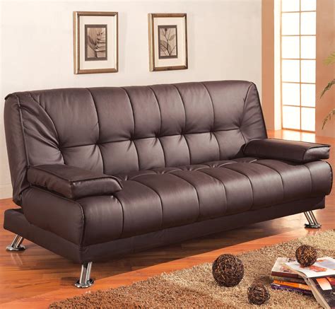 Faux Leather Sleeper Sofa